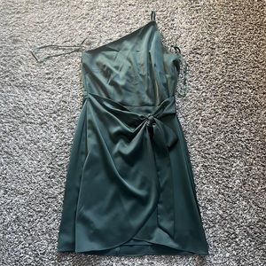 Emerald Green Mini One Strap Dress Gianni Bini